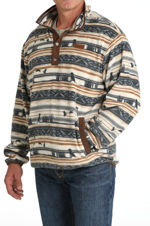 CINCH Men's Cream Polar Fleece Pullover