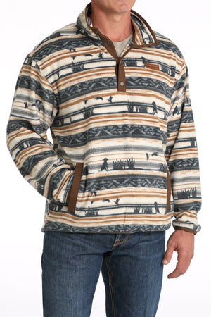 CINCH Men's Cream Polar Fleece Pullover