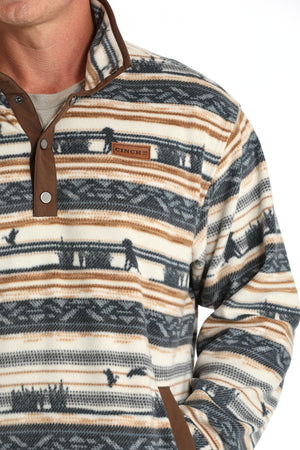 CINCH Men's Cream Polar Fleece Pullover