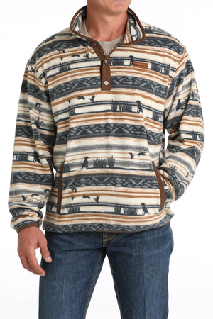 CINCH Men's Cream Polar Fleece Pullover