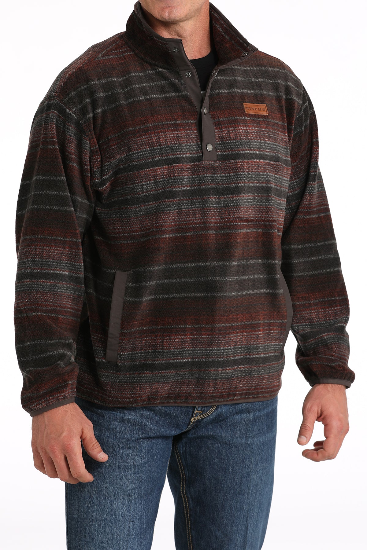 CINCH Men's "Match Boy's" Brown/Red Fleece Pullover