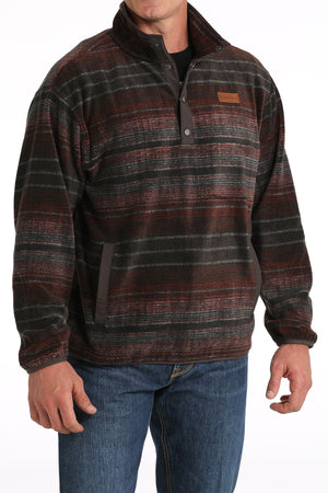 CINCH Men's "Match Boy's" Brown/Red Fleece Pullover