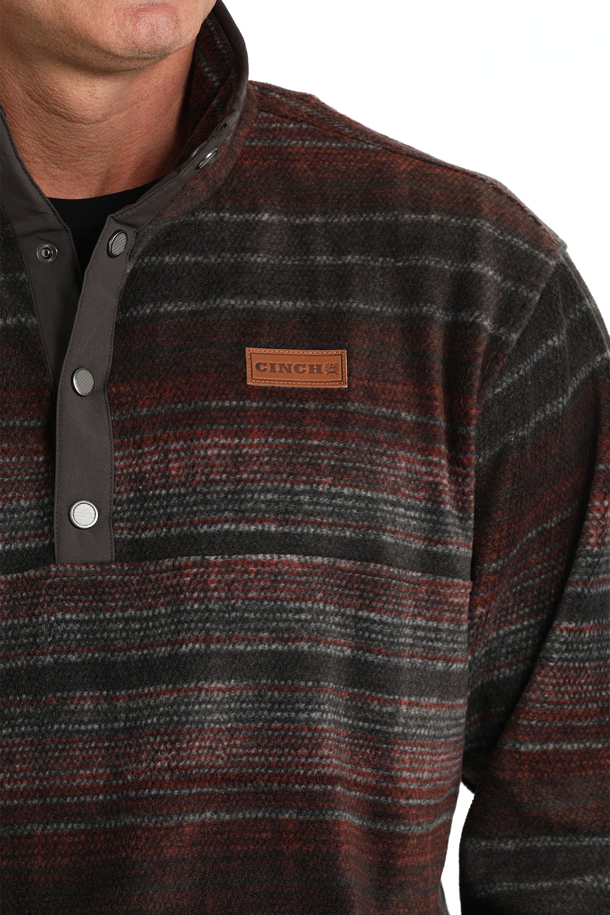 CINCH Men's "Match Boy's" Brown/Red Fleece Pullover