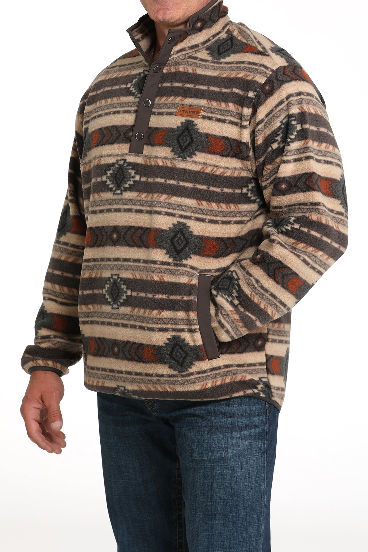 CINCH Men's Brown Polar Fleece Pullover