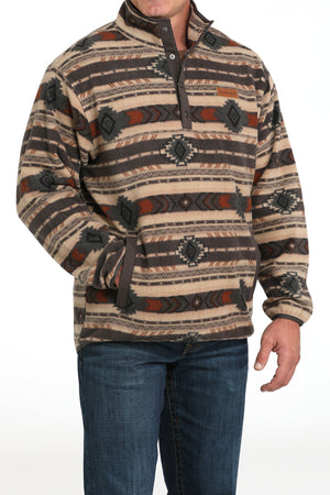 CINCH Men's Brown Polar Fleece Pullover