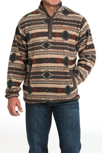 CINCH Men's Brown Polar Fleece Pullover