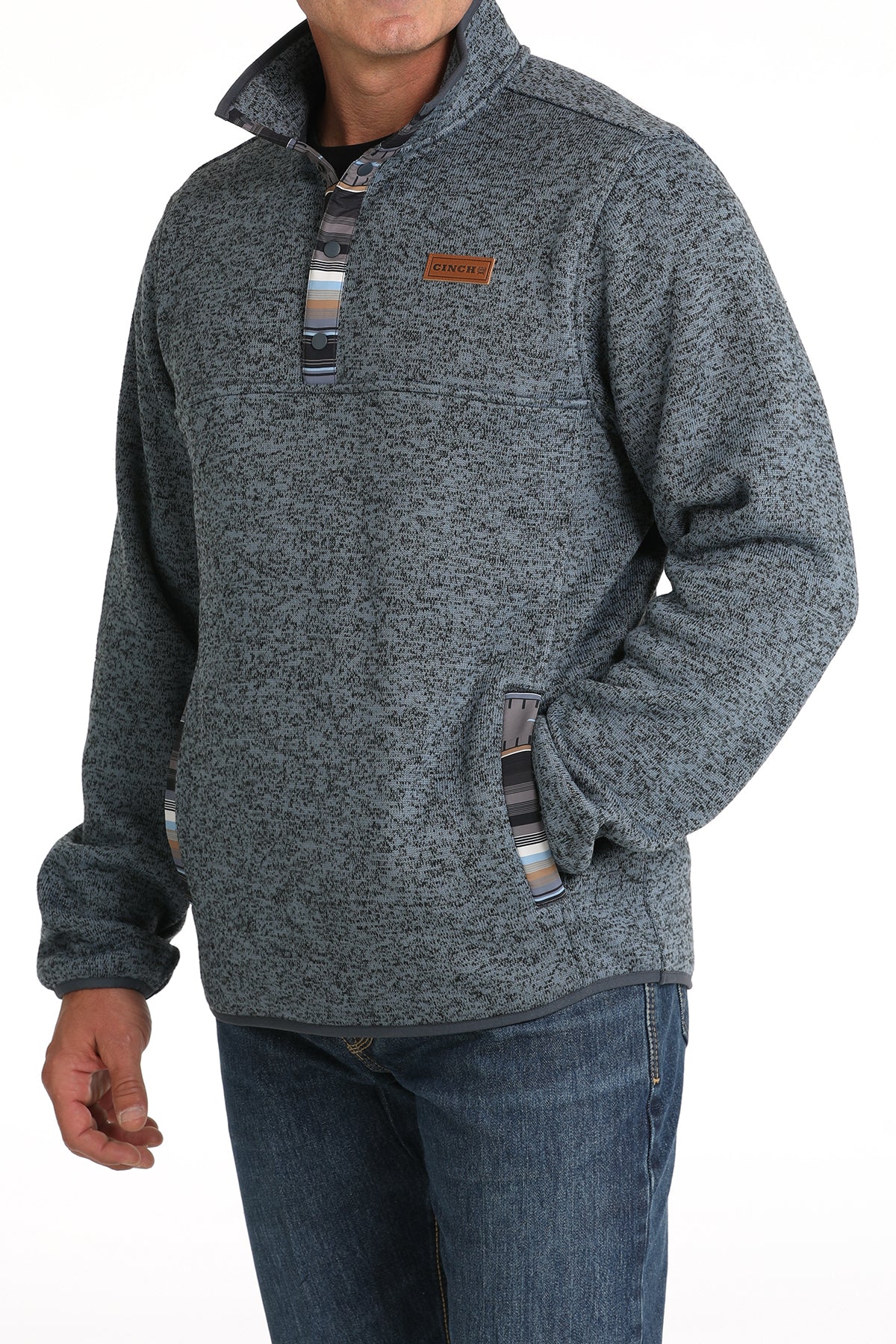 CINCH Men's Sweater Knit Pullover- Blue