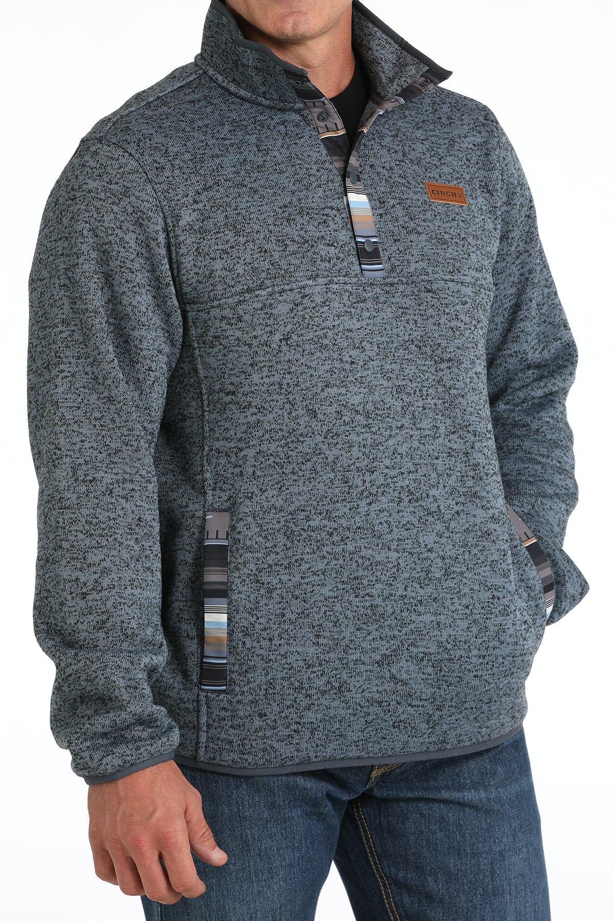 CINCH Men's Sweater Knit Pullover- Blue