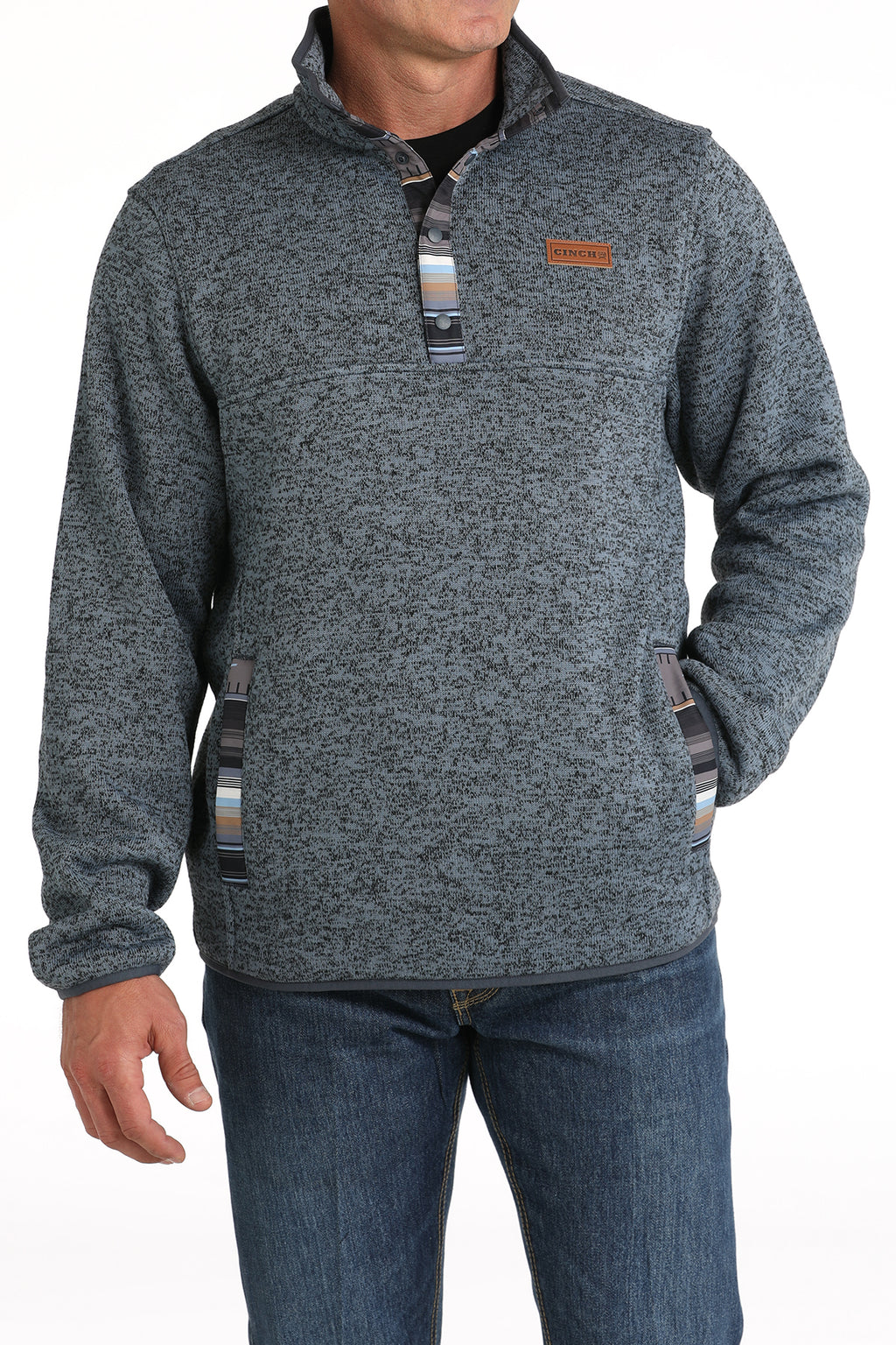 CINCH Men's Sweater Knit Pullover- Blue