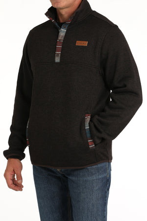 CINCH Men's Sweater Knit Pullover- Brown