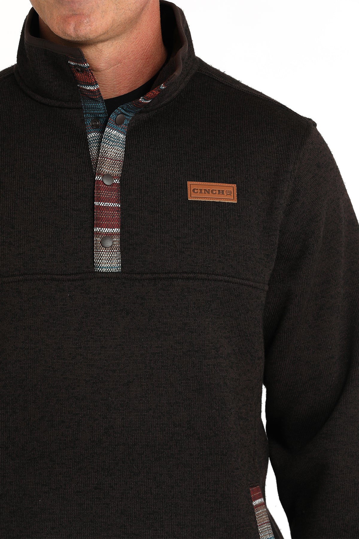 CINCH Men's Sweater Knit Pullover- Brown