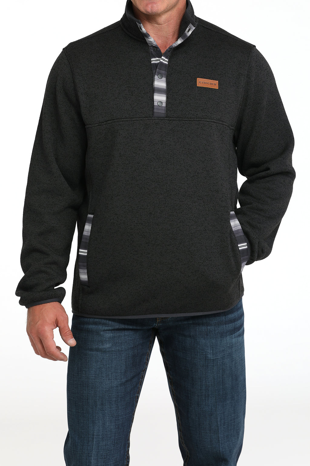 CINCH Men's Sweater Knit Pullover- Charcoal