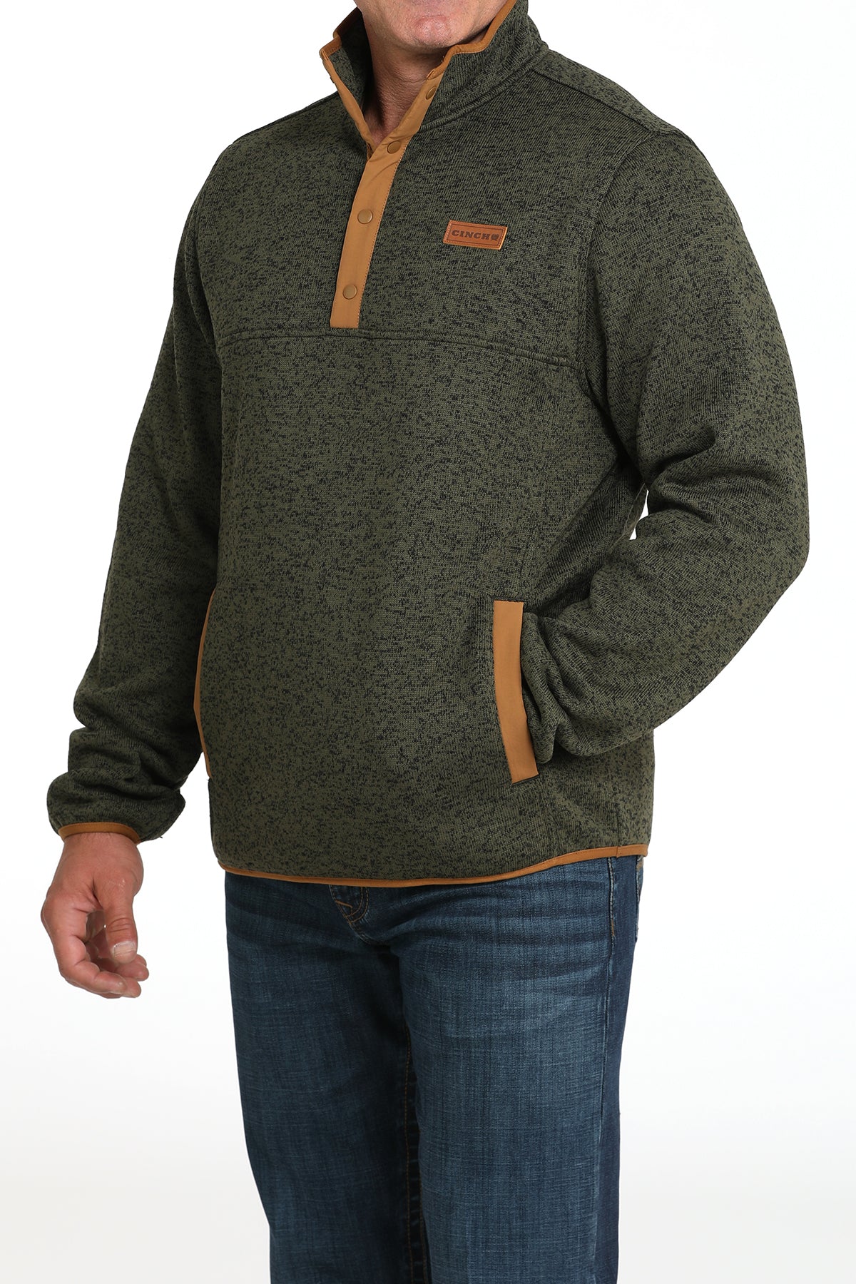 CINCH Men's Sweater Knit Pullover- Olive