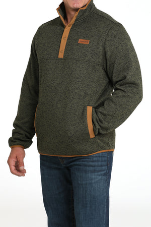CINCH Men's Sweater Knit Pullover- Olive