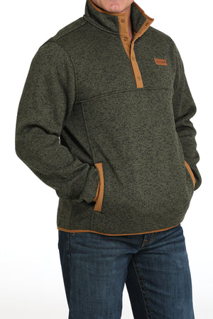 CINCH Men's Sweater Knit Pullover- Olive