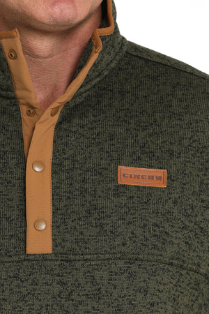 CINCH Men's Sweater Knit Pullover- Olive