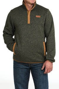 CINCH Men's Sweater Knit Pullover- Olive