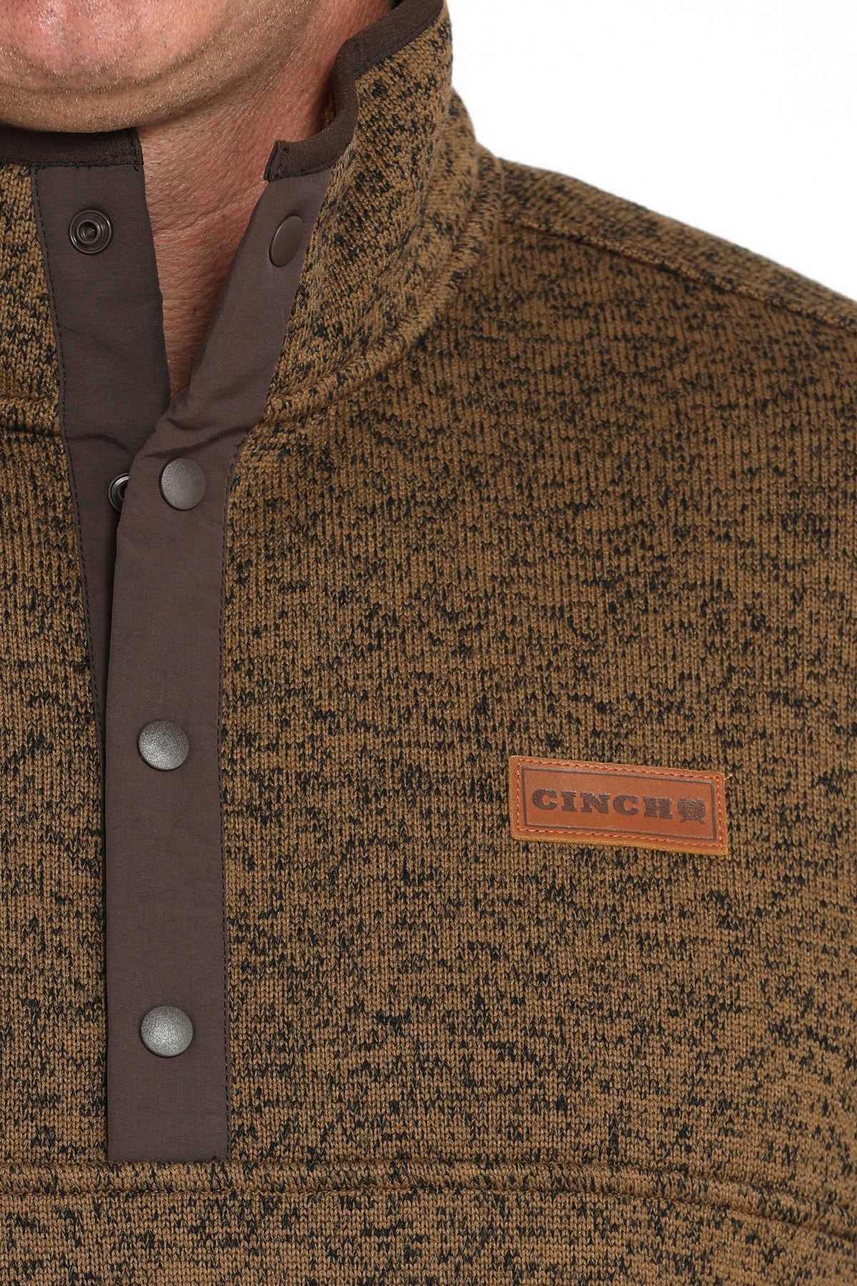 CINCH Men's Sweater Knit Pullover- Khaki