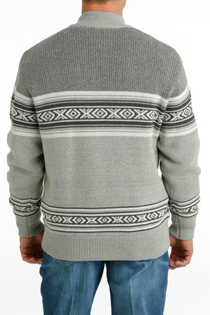 CINCH Men's Grey Quarter Zip Sweater