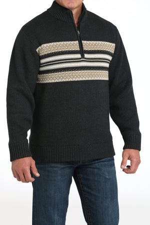 CINCH Men's Charcoal Quarter Zip Sweater