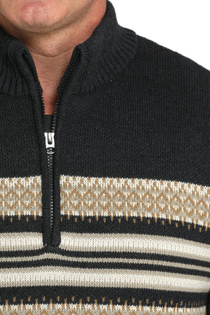 CINCH Men's Charcoal Quarter Zip Sweater