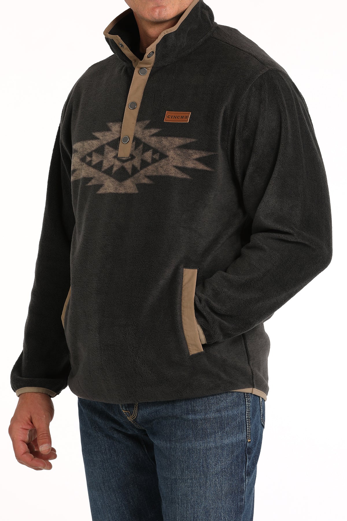 CINCH Men's Charcoal Fleece Pullover