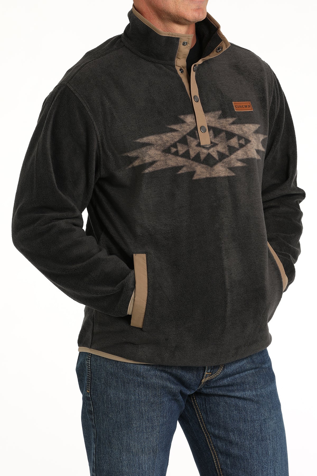 CINCH Men's Charcoal Fleece Pullover