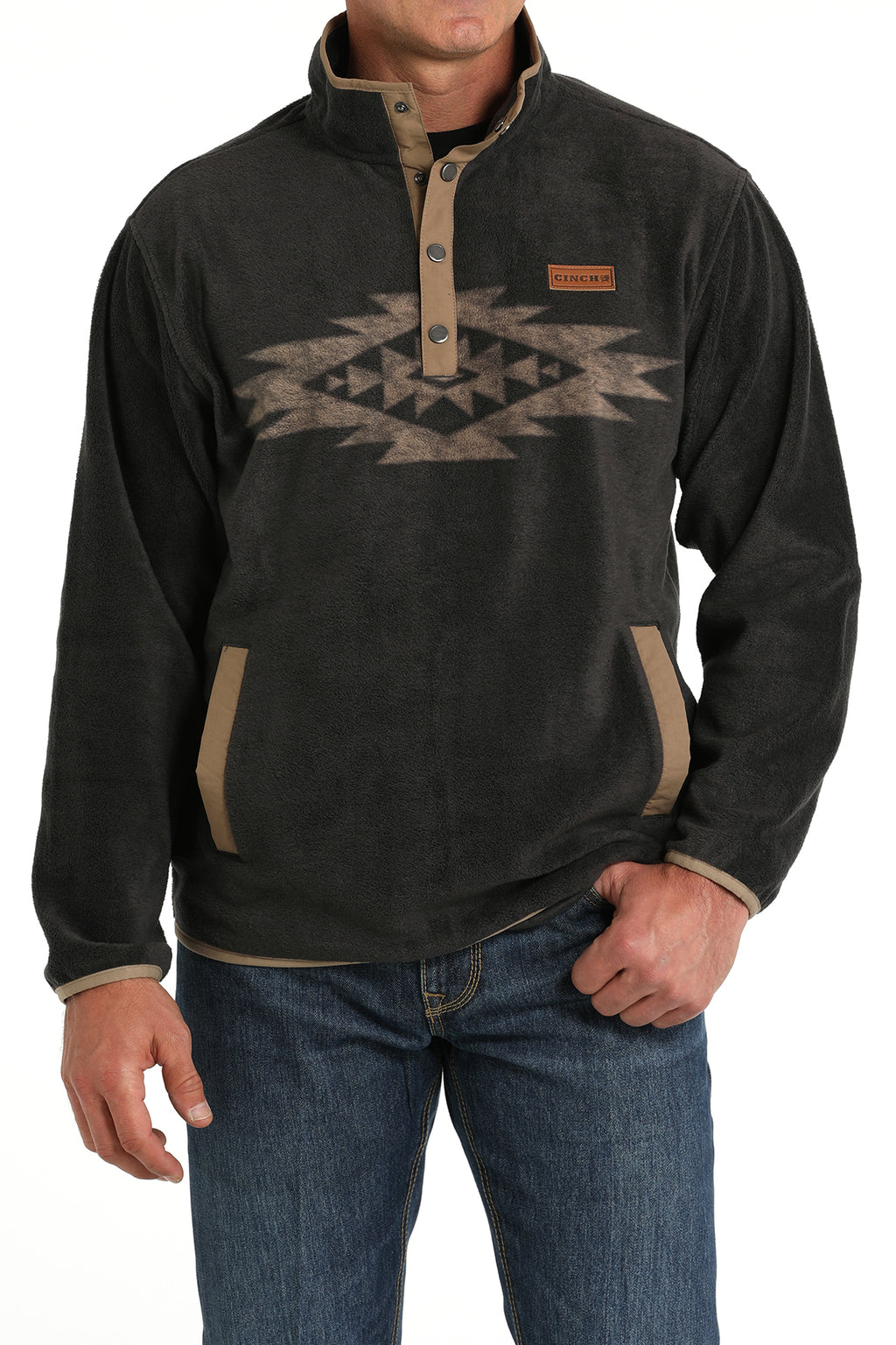 CINCH Men's Charcoal Fleece Pullover