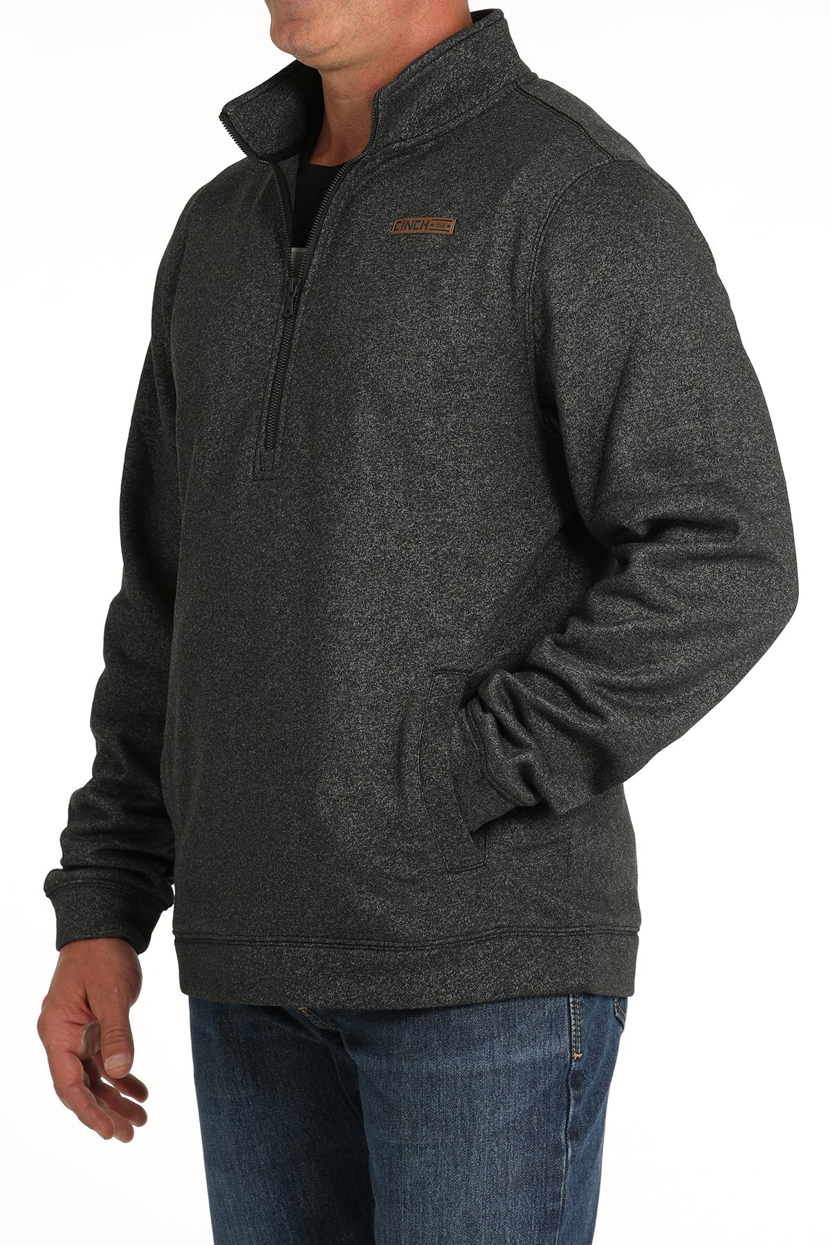 CINCH Men's Black Half Zip Pullover