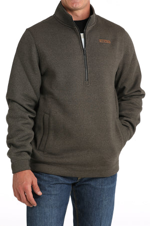 CINCH Men's Brown Half Zip Pullover