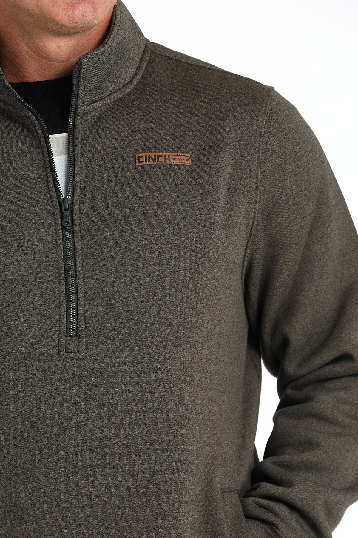 CINCH Men's Brown Half Zip Pullover