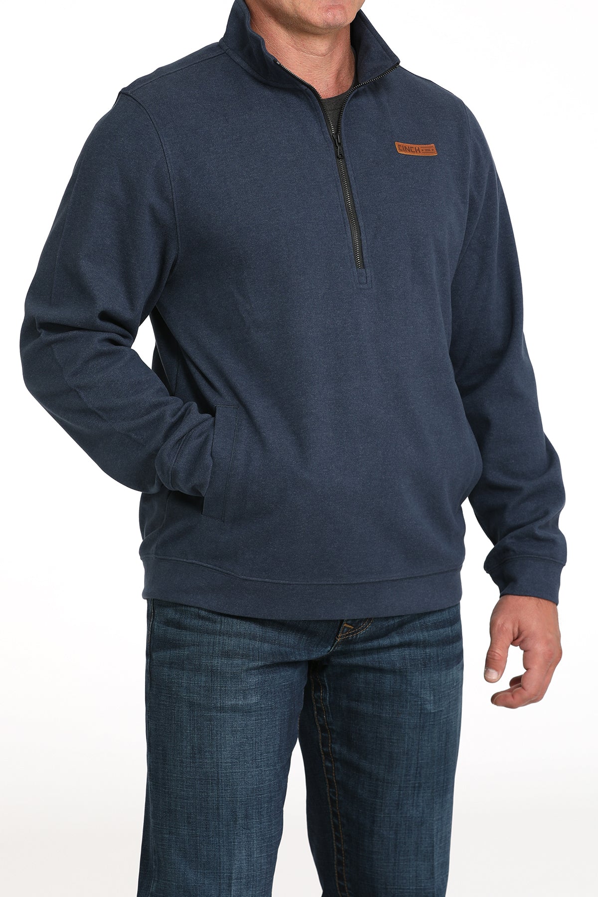 CINCH Men's Navy Half Zip Pullover