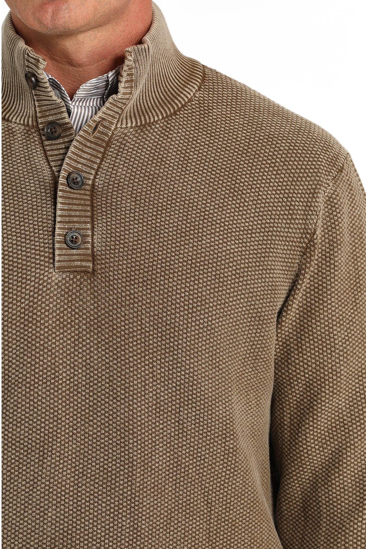 CINCH Men's Brown Jacquard Sweater Pullover