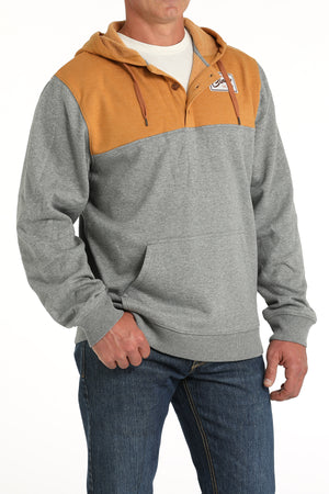 CINCH Men's Yellow and Grey Pullover Hoodie