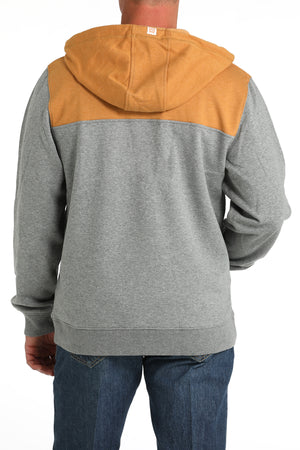 CINCH Men's Yellow and Grey Pullover Hoodie