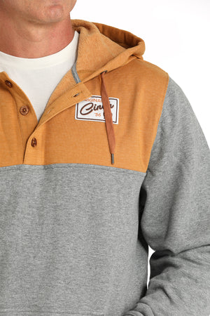 CINCH Men's Yellow and Grey Pullover Hoodie