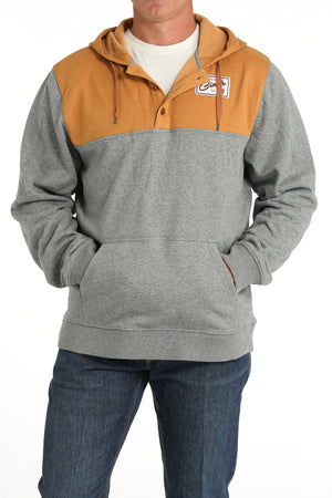 CINCH Men's Yellow and Grey Pullover Hoodie