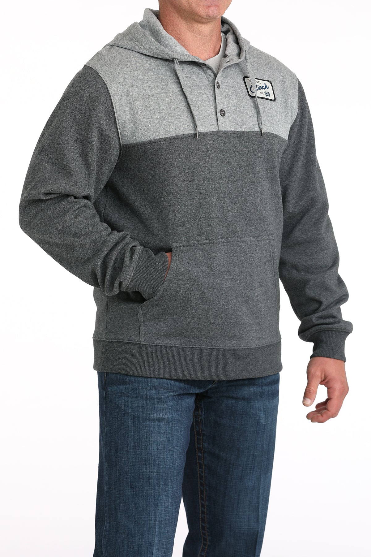 CINCH Men's Grey Pullover Hoodie
