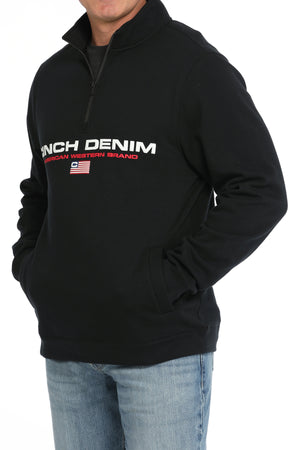 CINCH Men's Black 1/4 Zip Pullover