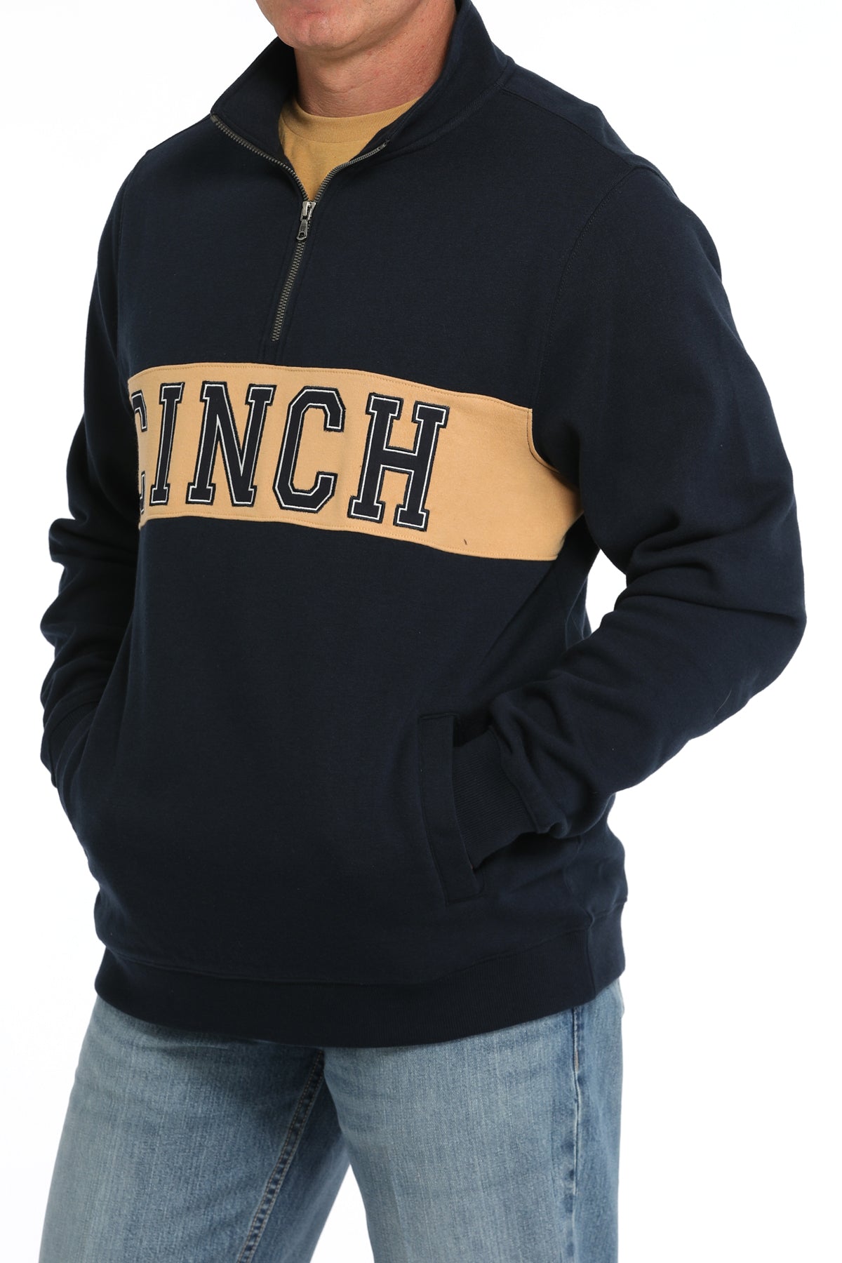 CINCH Men's Navy 1/4 Zip Pullover