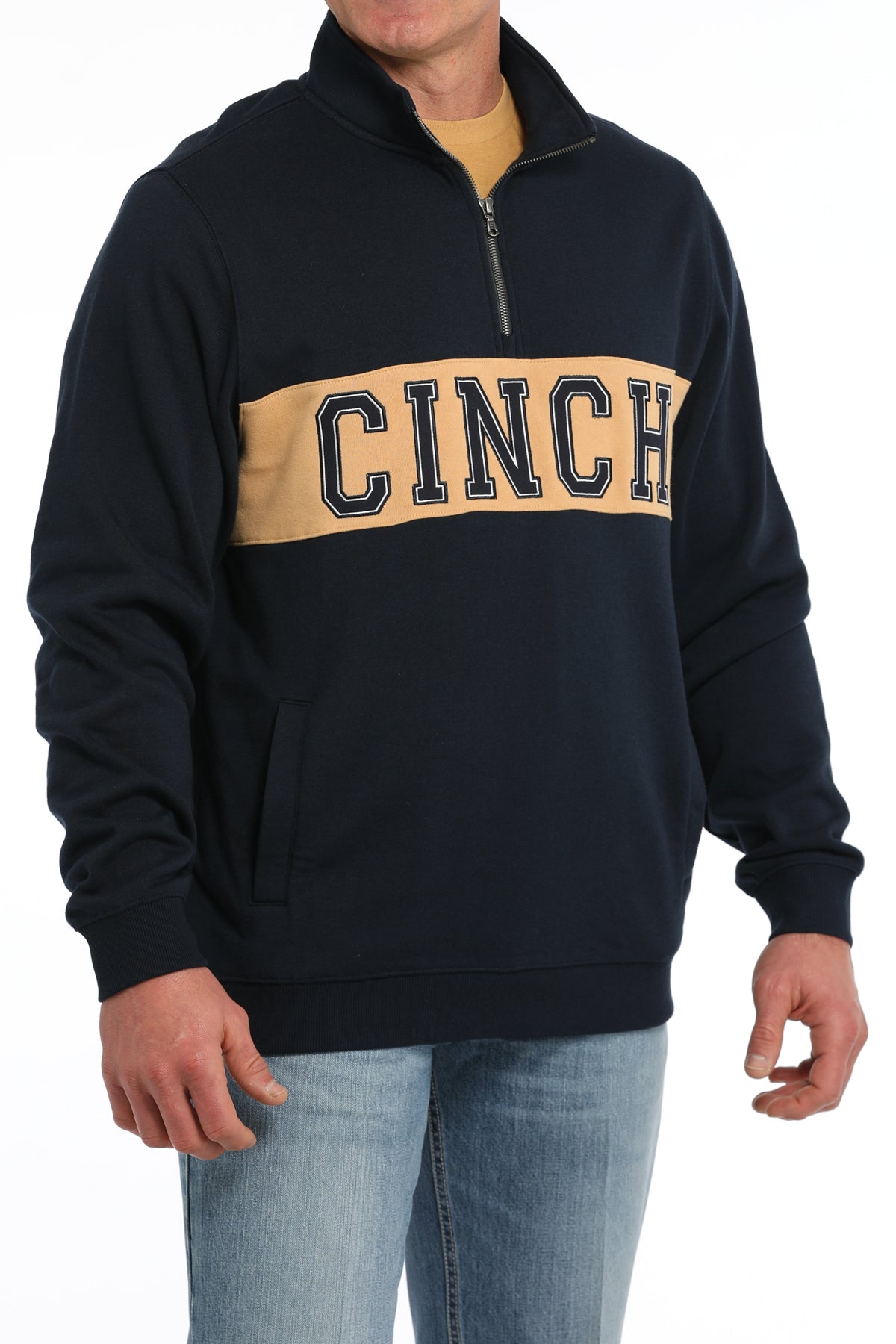 CINCH Men's Navy 1/4 Zip Pullover