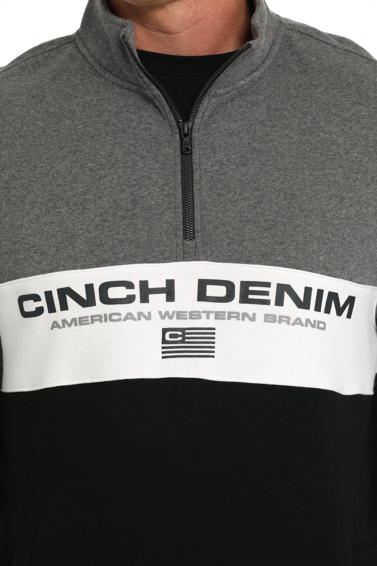 CINCH Men's Grey 1/4 Zip Pullover