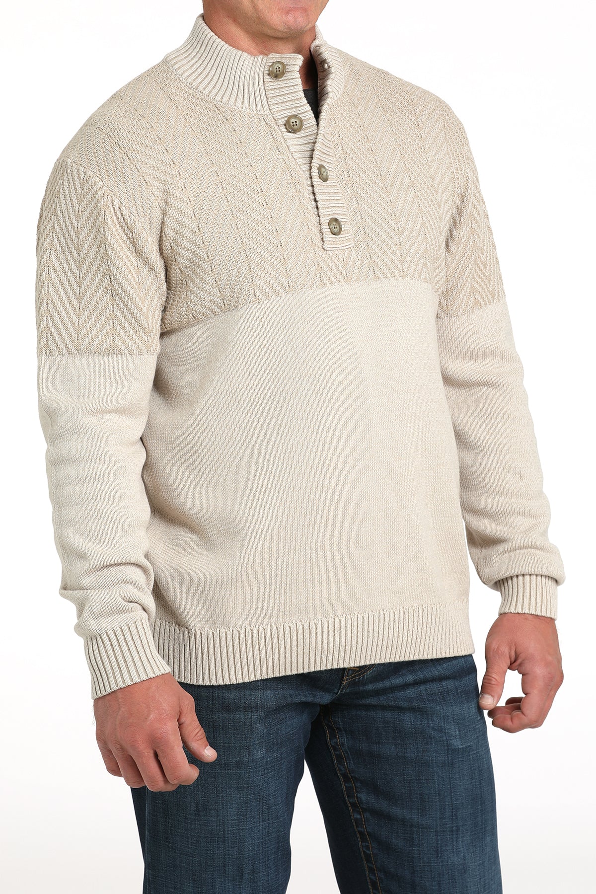 CINCH Men's Cream Pullover Sweater