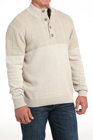 CINCH Men's Cream Pullover Sweater