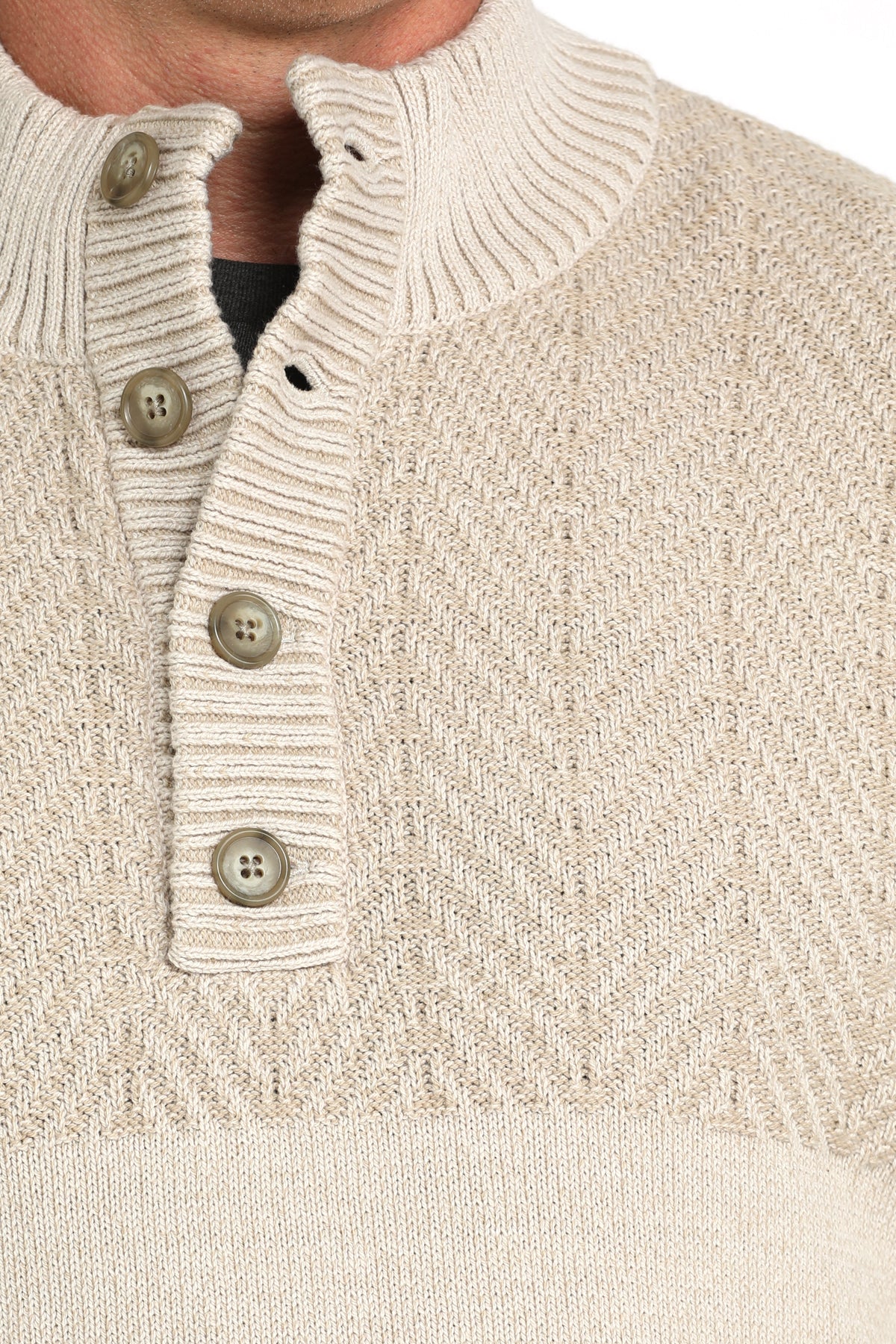 CINCH Men's Cream Pullover Sweater