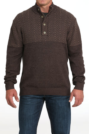 CINCH Men's Brown Pullover Sweater