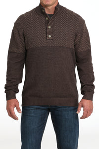 CINCH Men's Brown Pullover Sweater