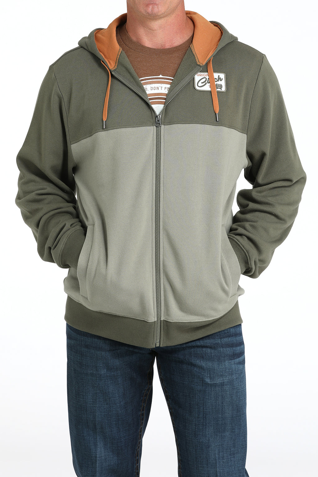 CINCH Men's Olive Pullover Hoodie