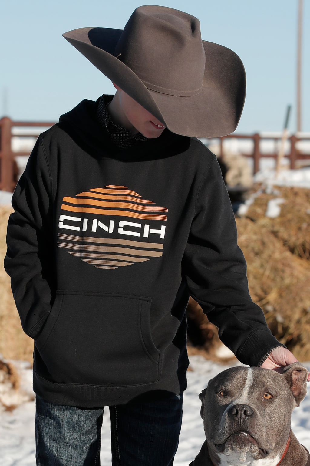 CINCH Boy's Black Hoodie