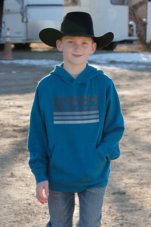 CINCH Boy's Teal Pullover Hoodie